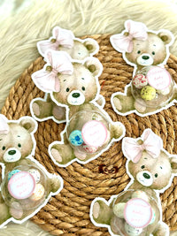 Teddy Bear Birthday Card with Chocolate Dragées in a Clear Dome — Chocoodad Baku