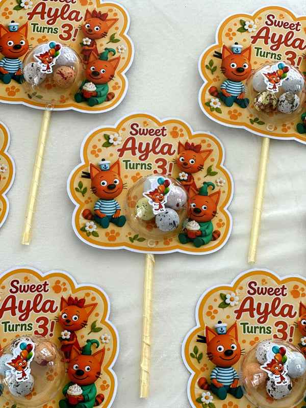 Kid-E-Cats Candy Dome Sticks with Chocolate Eggs — Chocodad Baku