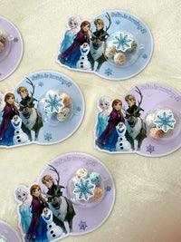 Frozen Birthday Favor Plates with Snowflake Chocolate Egg Dome — Chocodad Baku