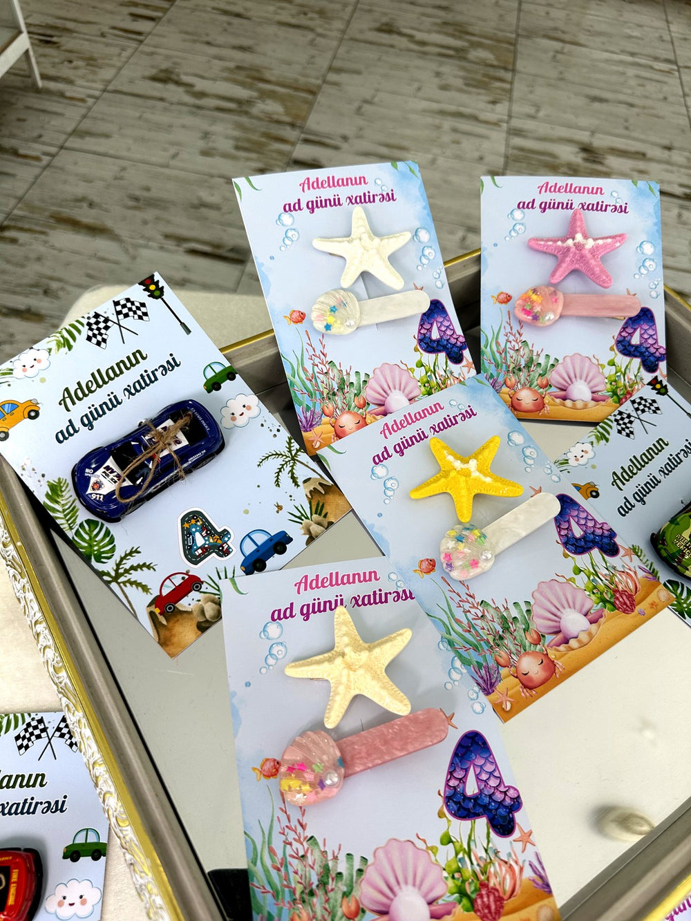 Under the Sea and Race Car Birthday Favor Cards with Starfish Clip or Toy Car — Chocodad Baku