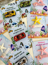 Under the Sea and Race Car Birthday Favor Cards with Starfish Clip or Toy Car — Chocodad Baku
