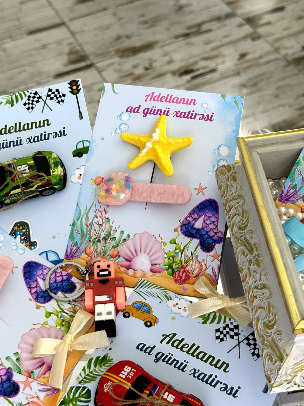 Under the Sea and Race Car Birthday Favor Cards with Starfish Clip or Toy Car — Chocodad Baku