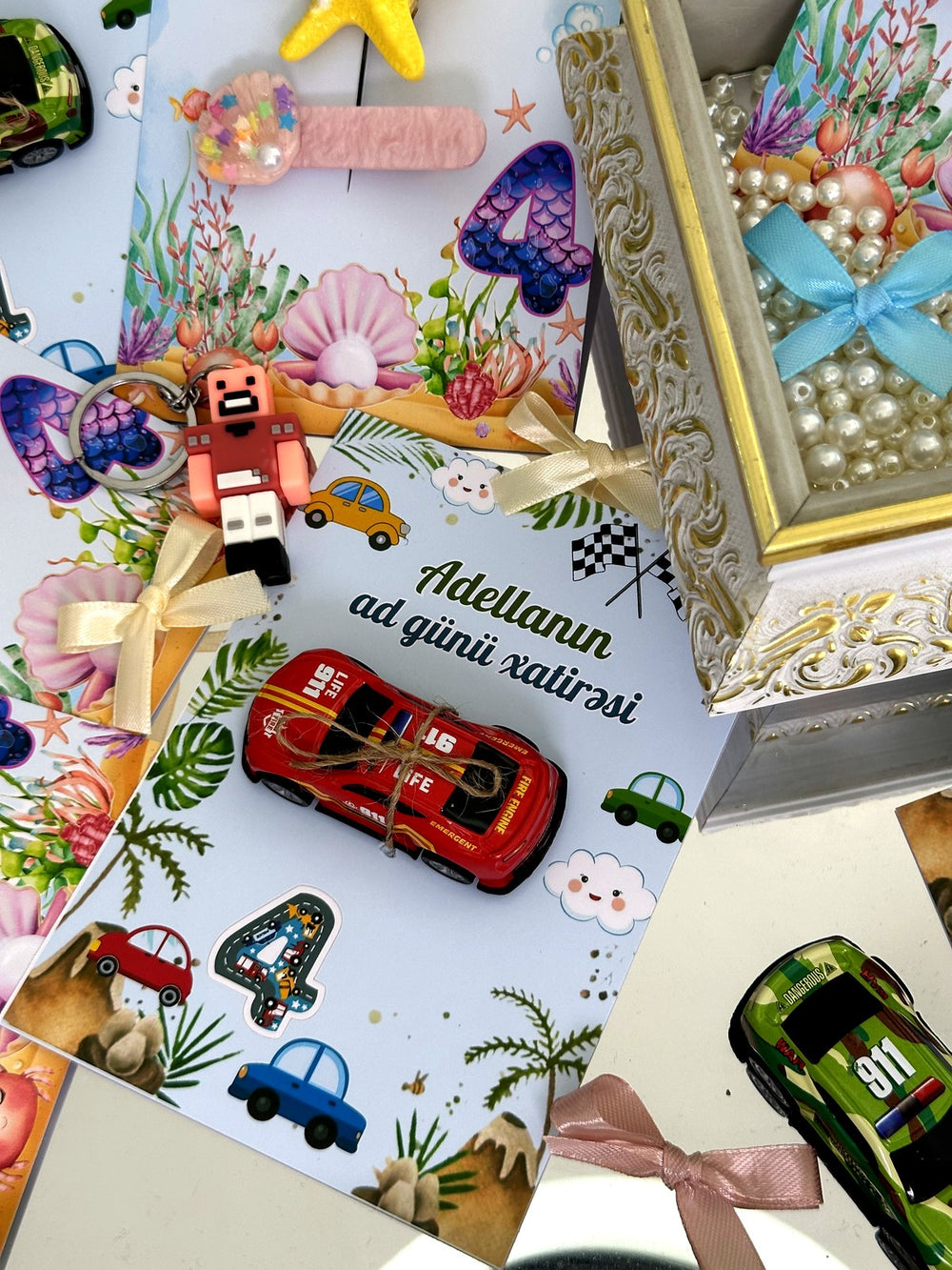 Under the Sea and Race Car Birthday Favor Cards with Starfish Clip or Toy Car — Chocodad Baku