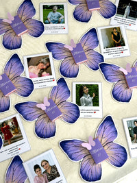 Purple Butterfly Favor Cards with Guest Photo Print — Chocoodad Baku