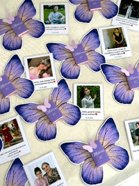Purple Butterfly Favor Cards with Guest Photo Print — Chocoodad Baku