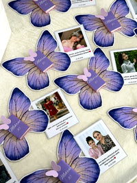 Purple Butterfly Favor Cards with Guest Photo Print — Chocoodad Baku