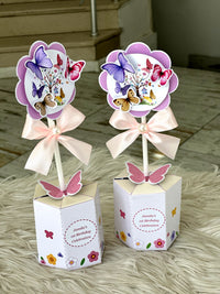 Butterfly Garden 1st Birthday Favor Boxes with Flower Topper & Milky Chocolate — Chocodad Baku