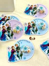 Frozen Birthday Favor Plates with Snowflake Chocolate Egg Dome — Chocodad Baku