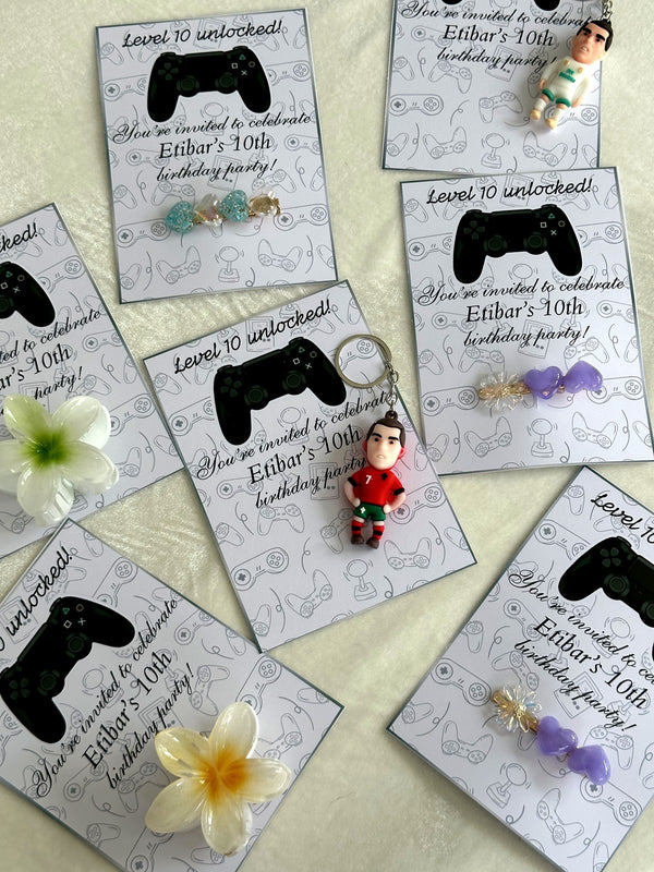Level Up Gamer Birthday Favor Cards with Kinder Chocolate & Gift — Chocodad Baku