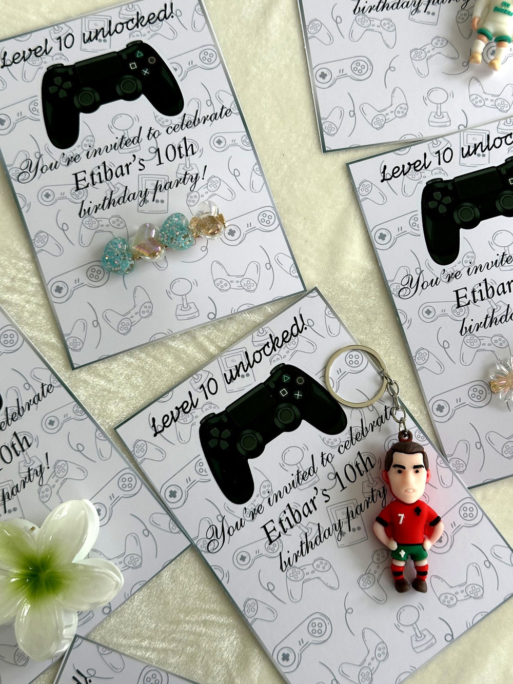 Level Up Gamer Birthday Favor Cards with Kinder Chocolate & Gift — Chocodad Baku