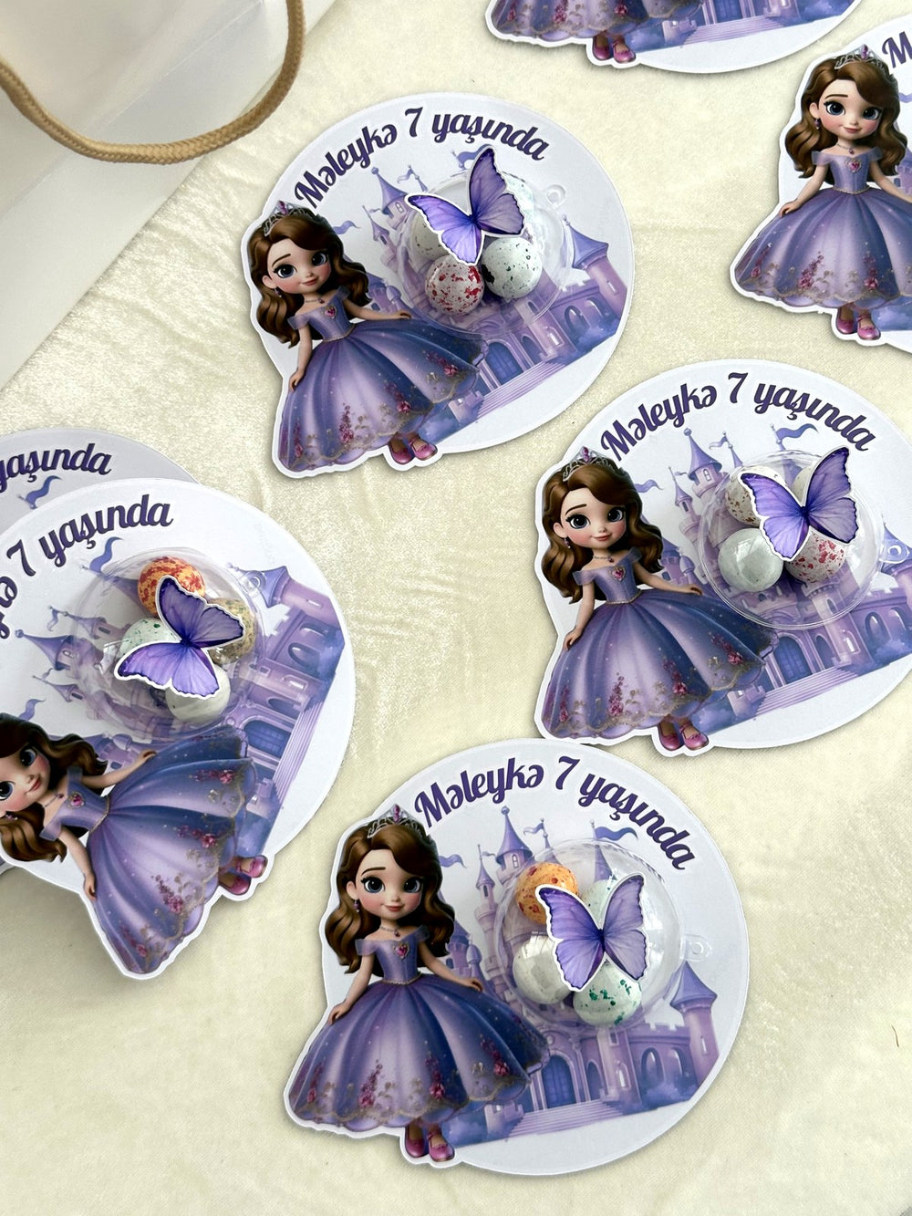 Purple Princess Castle Birthday Favor with Butterfly Chocolate Egg Dome — Chocodad Baku