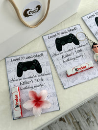 Level Up Gamer Birthday Favor Cards with Kinder Chocolate & Gift — Chocodad Baku