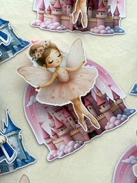 Fairy Ballerina and King Teddy Castle Cut-Out Cards with Foam Toy — Chocodad Baku
