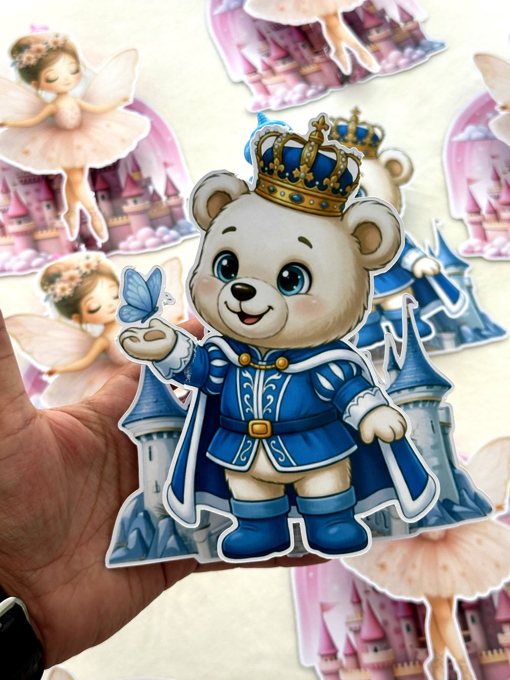 Fairy Ballerina and King Teddy Castle Cut-Out Cards with Foam Toy — Chocodad Baku