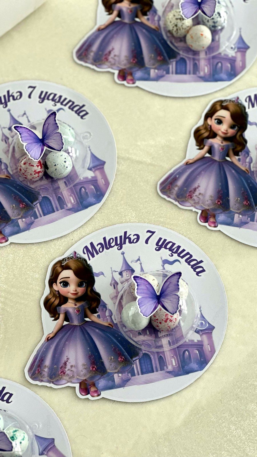 Purple Princess Castle Birthday Favor with Butterfly Chocolate Egg Dome — Chocodad Baku