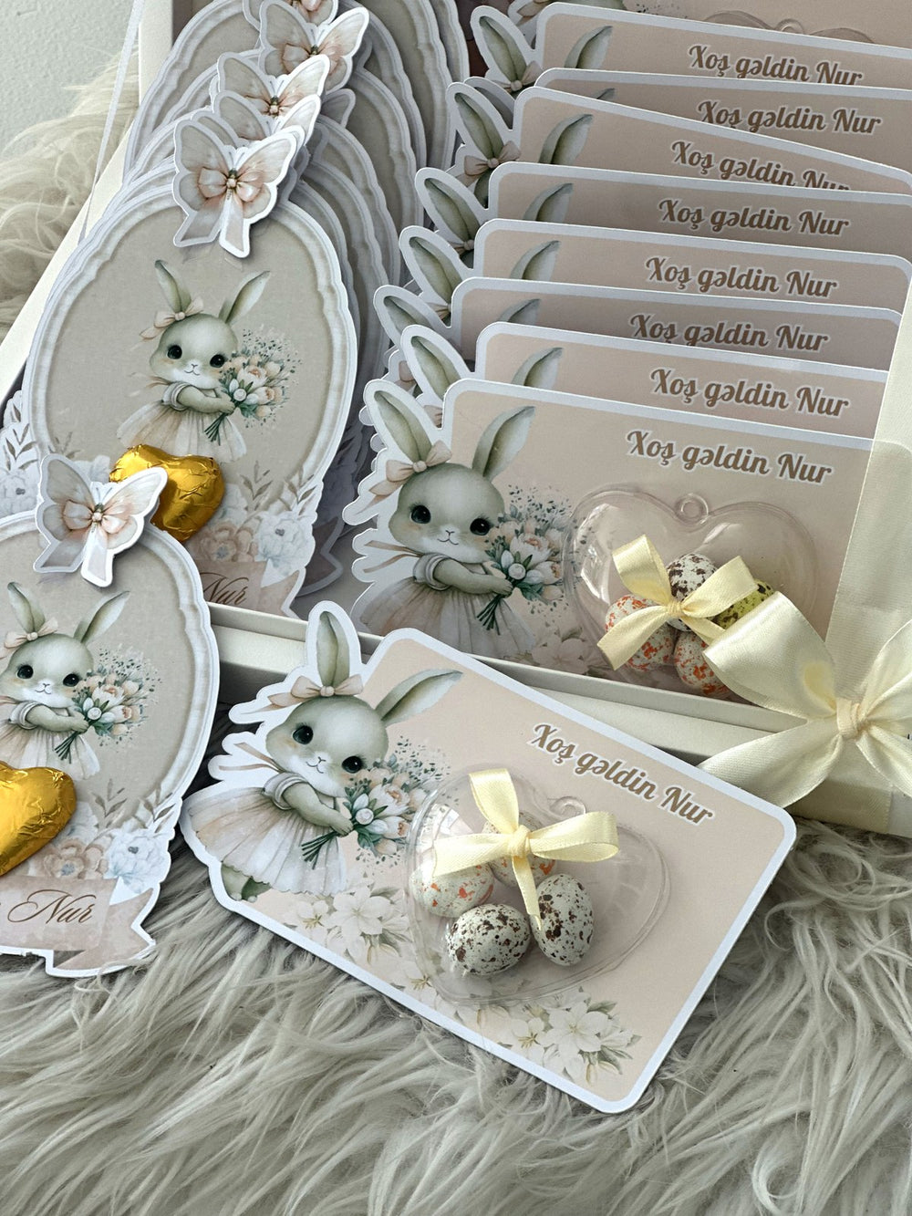 Bunny Welcome Baby Gift Box with 20 Chocolate Favors — Chocodad Baku
