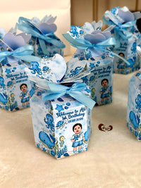 Ocean Octopus 1st Birthday Favor Boxes with Your Baby's Photo & Chocolate — Chocodad Baku