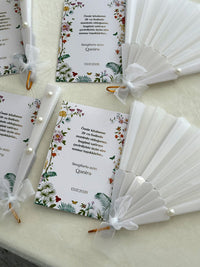 Botanical Wildflower Birthday Cards with White Pearl Hand Fan — Chocodad Baku