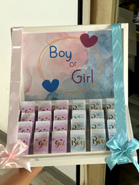 Boy or Girl Gender Reveal Chocolate Box (24 pieces chocolate and box) — Chocodad Baku