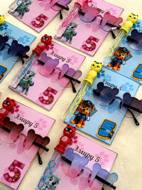 Paw Patrol Birthday Favor Cards with Kids' Sunglasses & Bubble Wand — Chocodad Baku