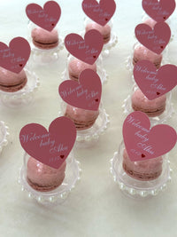 Welcome Baby Heart Topper Macarons in Pearl Dome — Chocodad Baku