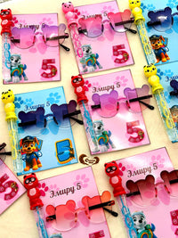 Paw Patrol Birthday Favor Cards with Kids' Sunglasses & Bubble Wand — Chocodad Baku