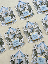 Carousel Horse Welcome Baby Favor Cards with Name Chocolate — Chocodad Baku