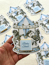 Carousel Horse Welcome Baby Favor Cards with Name Chocolate — Chocodad Baku