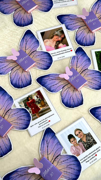 Purple Butterfly Favor Cards with Guest Photo Print — Chocoodad Baku
