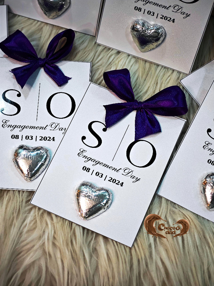 chocolate cards chocolate favours for engagement