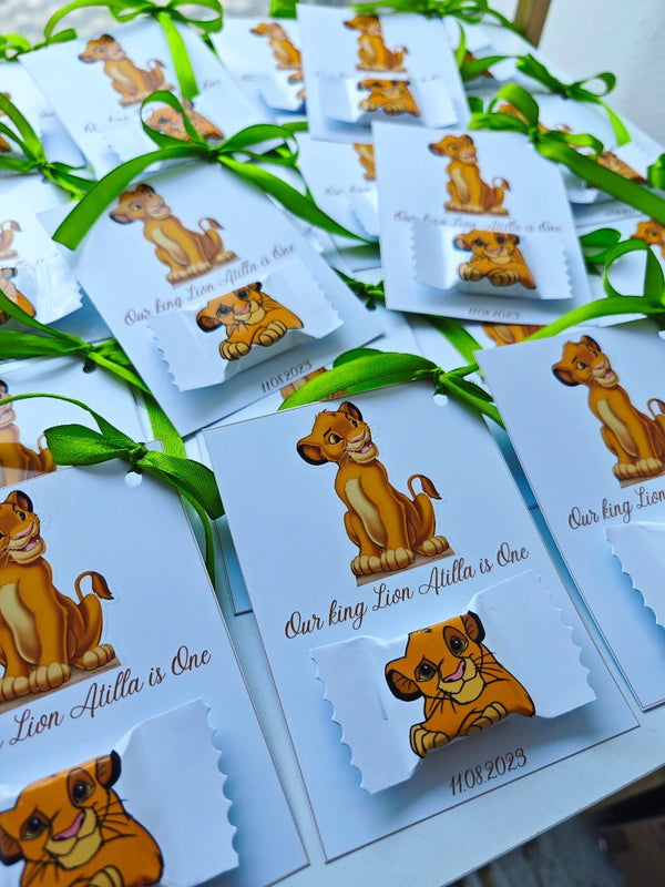 Little King Simba Chocolate Cards for Boys | Customizable 1st Birthday Party Boys Chocolates