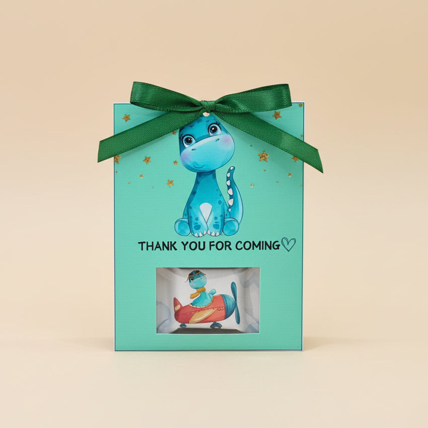 Thank you for coming!" in the cutest way with our doodle dinosaur-themed chocolate cards! 🦕🍫 Perfect for a 1st birthday party, these sweet treats are great for party favors and feature a fun, colorful design that kids and parents will love. 🎉✨ Add a personalized touch to make your little one's big day unforgettable!